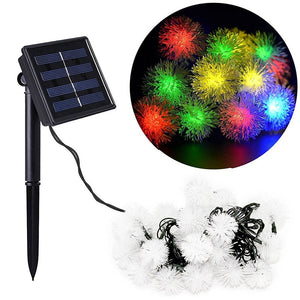 Outdoor Solar Lights 50 LED Dandelion Ball String Fairy Light Solar Power Waterproof Lights Outside Garden Camping Patio Party Christmas (Multicolor)